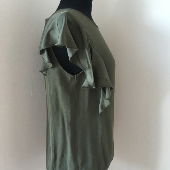 Tween, top ruffles in green S, made in Italy - Picture 4 of 5